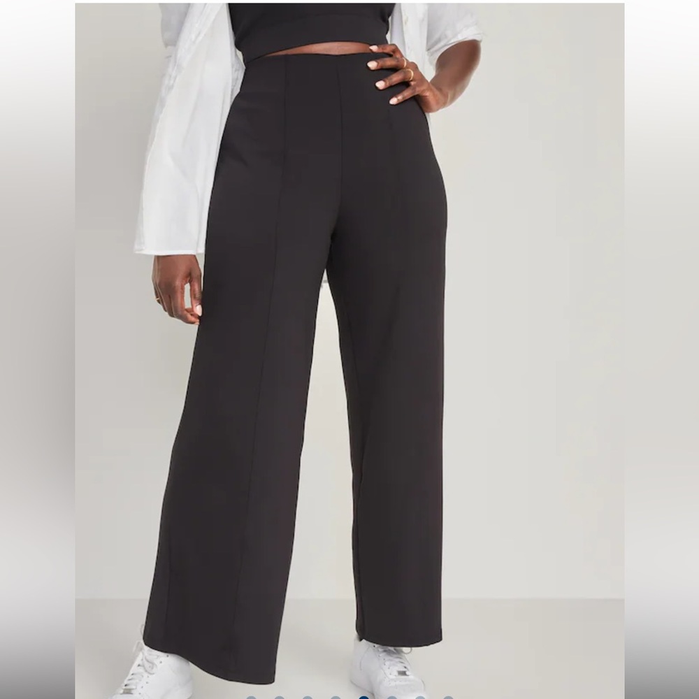 NWT Old Navy Large Black Jack High-Waisted PowerSoft Wide-Leg Pants for Women - Picture 5 of 6